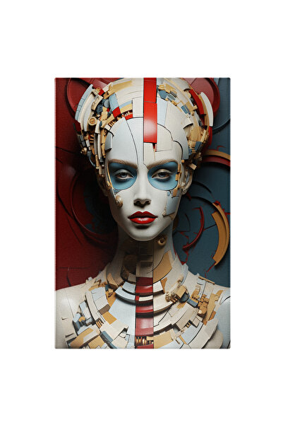 StoryGift Romania Tablou Canvas: Femeie Facuta Din Mai Multe Componente/piese - Robotizata Abstract Pictura Digi