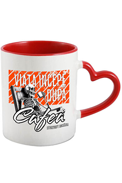 StoryGift Romania Cana Viata Incepe După Cafea Schelete Pe Sezlong , 330ml, C...