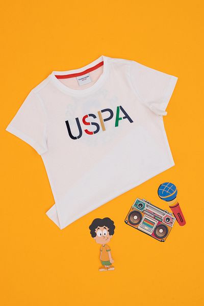 U.S. Polo Assn. Boy's White Crew Neck T-Shirt 50299850-Vr013