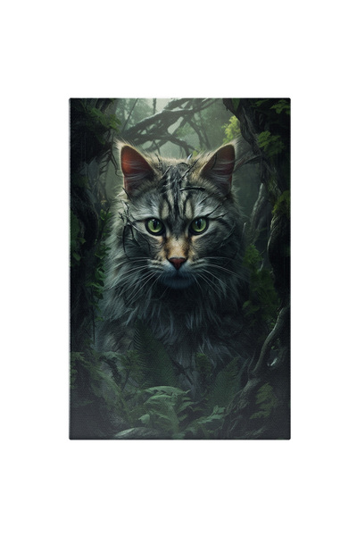 StoryGift Romania Tablou Canvas: O Pisica In Salbaticie - Furioasa Natura Veg...