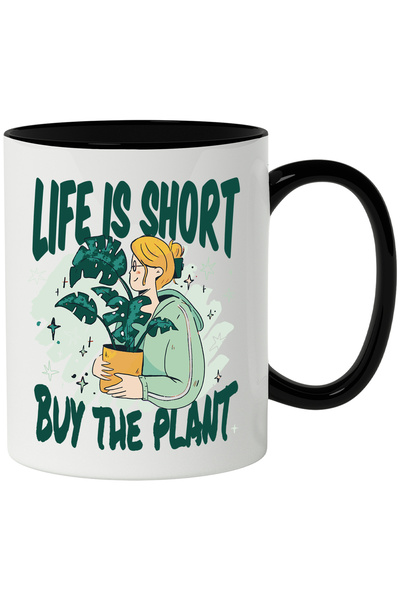 StoryGift Romania Cana Cu Mesaj In Engleza Life Is Short Buy The Plant, Ghive...