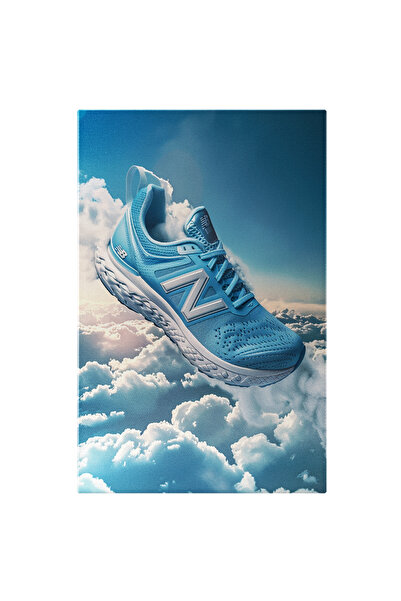 StoryGift Romania Tablou Canvas New Balance Adidasi Albastri Cu Alb Sport Pen...