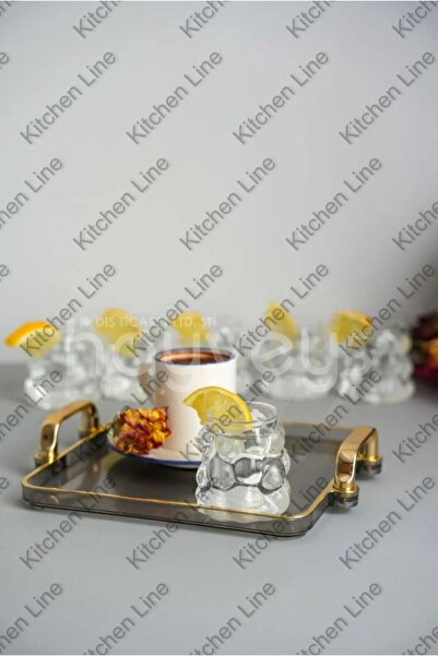 Kitchen Line 6 Pieces Coffee Side Grape Model Glass Cup