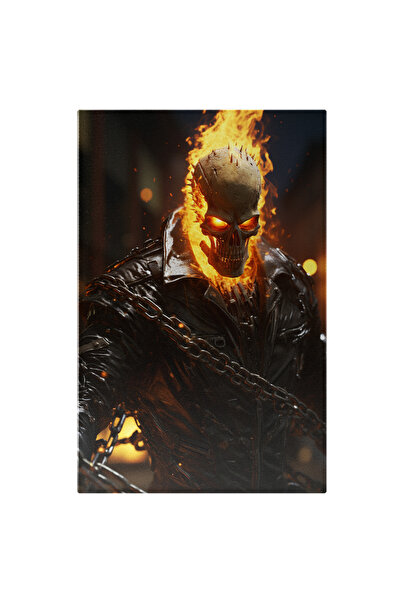 StoryGift Romania Tablou Canvas: Portretul Personajului Din Filmul Ghost Rider - Schelet Craniu In Flacari Pictu