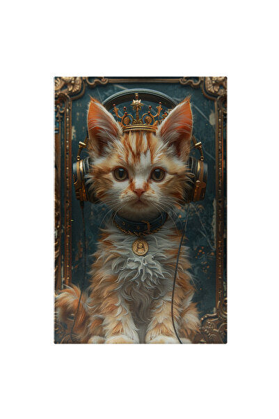 StoryGift Romania Tablou Canvas Pretty Cat Pisicuta Cu Blana Alb-portocalie S...