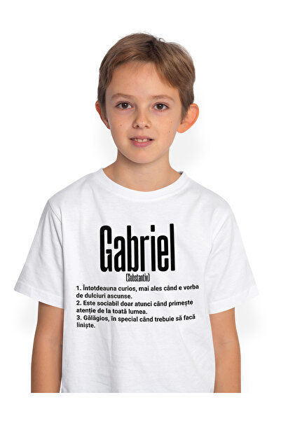 StoryGift Romania Tricou Copii Baieti Cu Numele Gabriel, Cu Mesaj Amuzant, Cu...