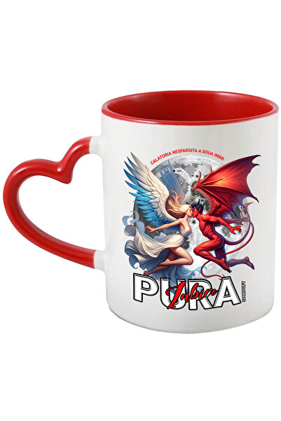 StoryGift Romania Cana Iubire pura inger si diavol doua lumi, 330ml, Ceramica...