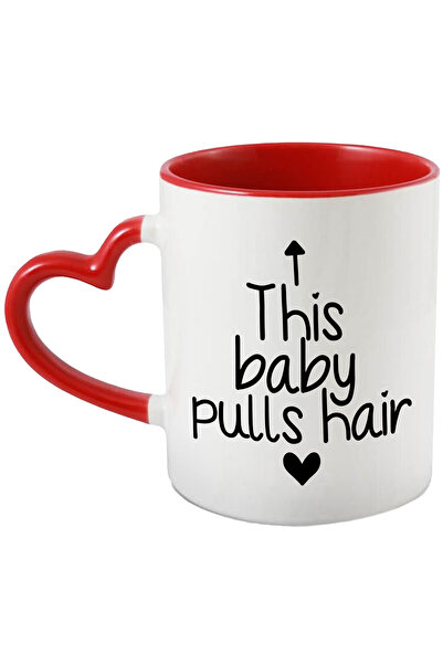 StoryGift Romania Cana cu o inimioara si mesajul "This baby pulls hair" - ace...