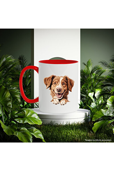 StoryGift Romania Mug with a cheerful dog | illustration | smile | wants to play with the owner | on, With ,STG.