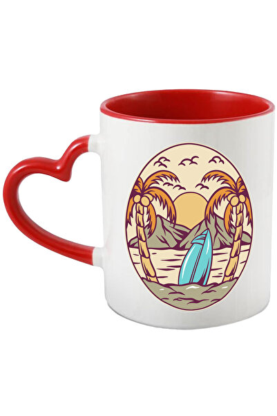 StoryGift Romania Cana Cu Plaja: Apus, Palmieri, Placa De Surf, Ocean, Nori, ...