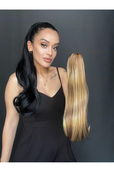 Suzan Peruk Röfleli 2 renki Tokalı Mandallı Postiş At Kuyruğu saç