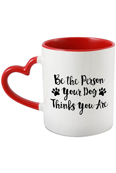 StoryGift Romania Cana pentru iubitorii de caini cu mesajul "Be the Person your dog thinks you are, Cu Maner Inim STG