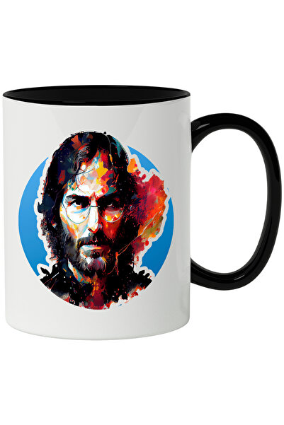 StoryGift Romania Cana Cu Portret, Personaj, Ochelari, Efect Acuarele, Multicolor 330 ml, Ceramica, Cu Maner Negru