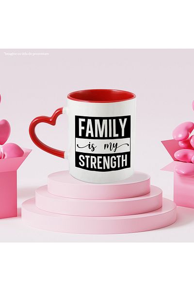 StoryGift Romania Mug with the text in English "Family is my strength" - family is my strength with , With ,STG.