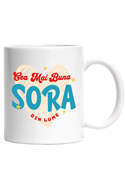 StoryGift Romania Cana cu Mesaj In Limba Romana Text Cea Mai Buna Sora Din Lu...