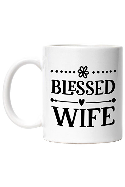 StoryGift Romania Cana cu inimioara si textul in engleza "Blessed wife" - sot...