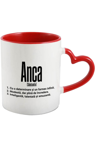 StoryGift Romania Cana Cu Numele Anca, si Mesaj Motivational, Determinare, Mo...