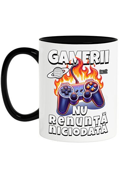 StoryGift Romania Cana maneta joc video Gamerii nu renunta niciodata, 330ml, ...