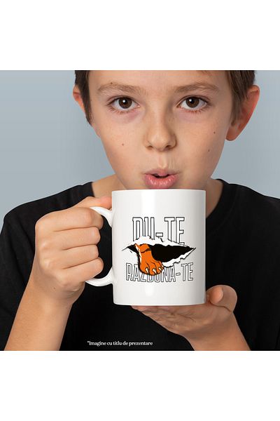 StoryGift Romania Mug tiger paw tear sheet go get revenge motivational be strong, 330ml, , With ,STG