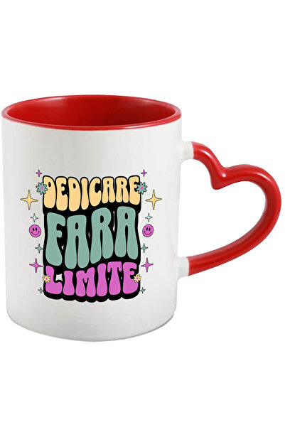 StoryGift Romania Cana Dedicare Fara Limite, 330ml, Ceramica cu Maner Inima R...