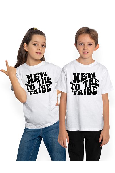 StoryGift Romania Tricou Copii pentru nou-venitii pe lume cu mesajul "New to the tribe" - nou in trib 100% B