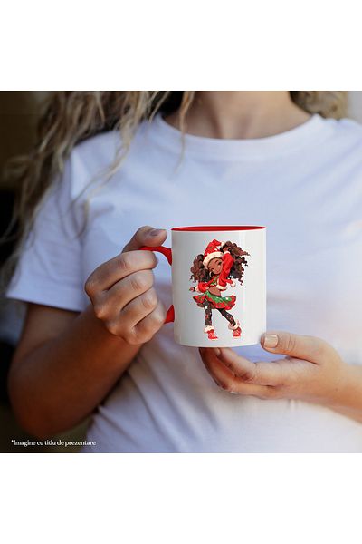 StoryGift Romania Mug with a cute little girl wearing Christmas-themed clothing | Christmas, With, STG