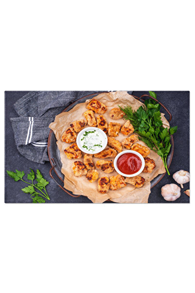 StoryGift Romania Tablou Canvas Nuggets De Pui Prajiti Cu Sosuri O Imagine Apetisanta Cu Nuggetsuri De Pui Prajit