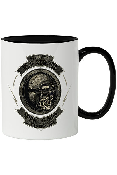 StoryGift Romania Cana Cu Mesaj In Engleza, Craniu, Casca, Motocicleta, Fulge...