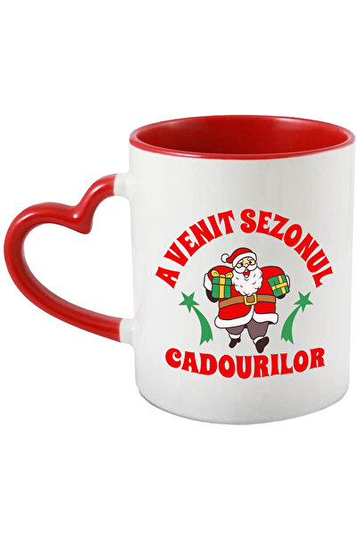 StoryGift Romania Cana cu Mos Craciun Gras Cu Cadouri colorate Text A Venit s...