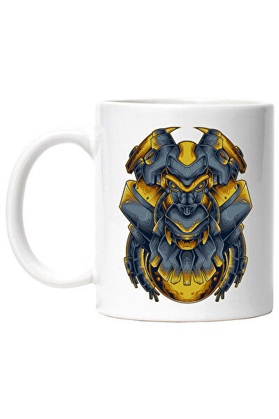 StoryGift Romania Cana Cu Cap De Maimuta, Robot, Mecha, Fire, Fum, Sci Fi, Mu...