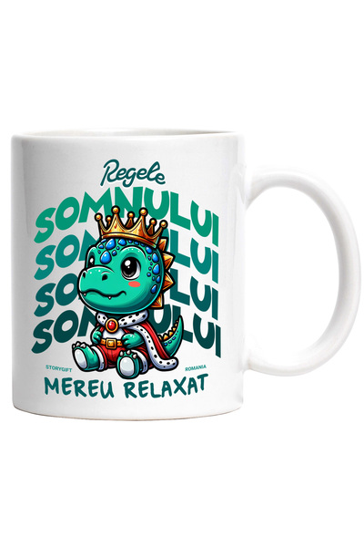 StoryGift Romania Cana Dinozaur Cu Coroana Text Haios Regele Somnului, 330ml,...