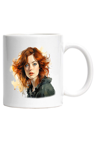 StoryGift Romania Cana Cu Emma Stone, Actrita, Celebritate, Film, Hollywood, Multicolor 330 ml, C, Cu Maner Alb