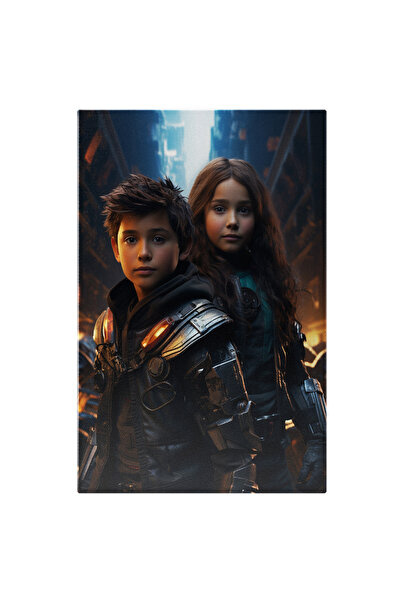 StoryGift Romania Tablou Canvas: Copilasi Draguti Imbracati In Culoarea Neagr...