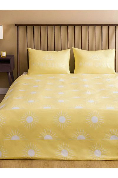 LC Waikiki LCW HOME Σετ Παπλωματοθήκη Βαμβακερή Μικτή Ηλιακή στάμπα