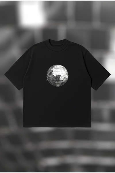 PURE POWER Discoteca Ball cu imprimeu supradimensionat Bumbac unisex țesătură...