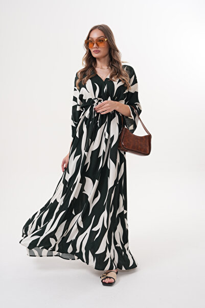 NAVY Rochie din viscoză cu mâneci liliac cu guler dublu și talie