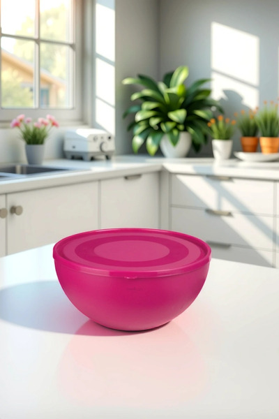 Melkan Home Large Bowl with Round Lid Millennium Pink Color 8.5 Liters
