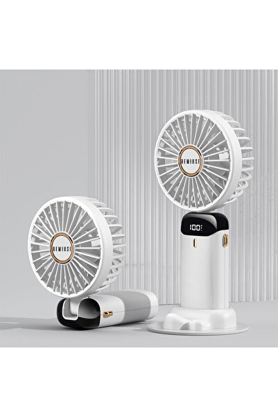 Remiuse Led Ekranlı Şarjlı Mini El Fanı 5 Kademeli Masaüstü Type-C Fan Vantil...