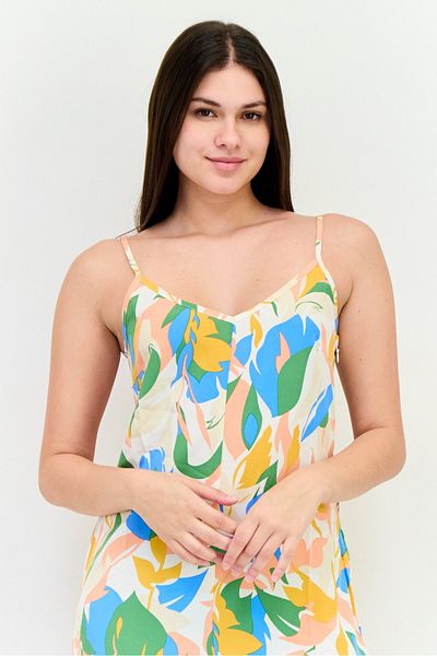 VILA Women Floral Print Sleeveless Jumpsuit, Multicolor