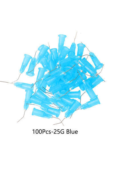 Choice Blue 25G 100pcs Dental Irrigation Bent Needle Tips Dental Flow Sealant...