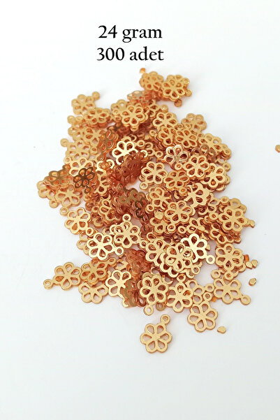 Royaleks Oya Abiye Bileklik Kolye Pleksi Metalik Plastik Pul Altın Renk 24 gr...