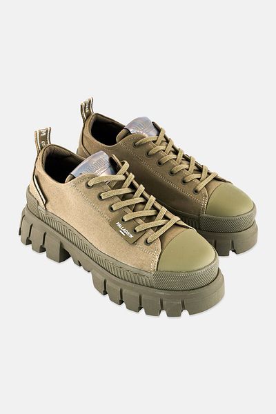 Palladium Women Medium Revolt LO TX Lace Up Shoes, Dusky Green