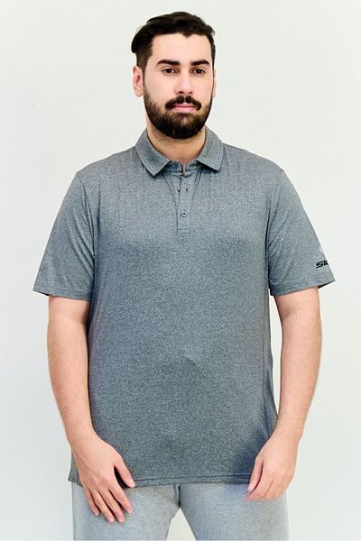 SKECHERS Men Sportswear Fit Short Sleeve Outdoor Polo Shirt, Grey