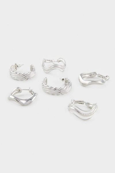 DeFacto Women's 3-Piece Gold Earrings E9068Axns