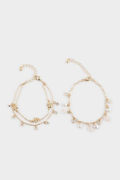 DeFacto Women's 2-Piece Pearl Detailed Bracelet F3654Axns