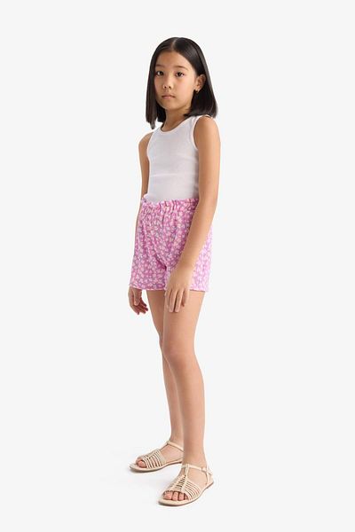 DeFacto Girl's Patterned Flexible Waist Shorts E5699A825Hs