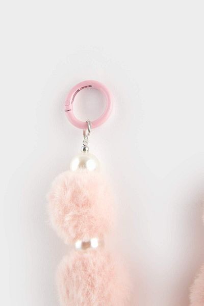 DeFacto Women's Pink Plush Charm Keychain E9702Axns