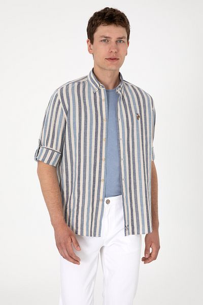 U.S. Polo Assn. Ανδρικό μακρυμάνικο πουκάμισο Indigo 50299575-vr028