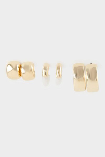 DeFacto Women's 3-Piece Gold Earrings E9079Axns
