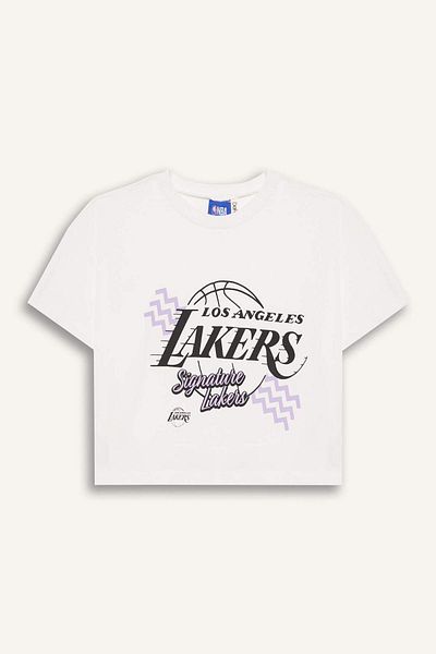 DeFacto Female Child Nba Los Angeles Lakers Crew Neck Short-Sleeve T-Shirt E7632A825Hs